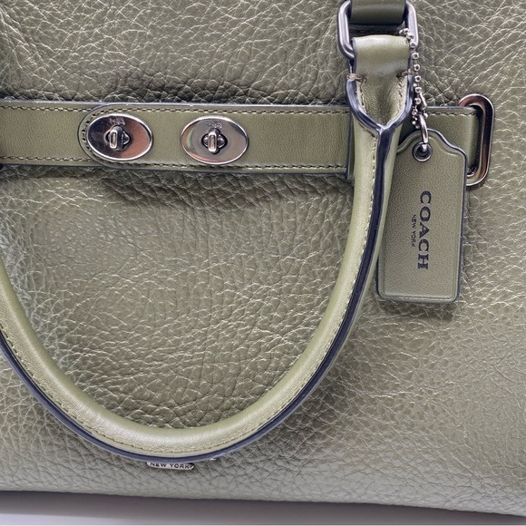 COACH Swagger 21 Carryall Top Handle Crossbody Bag Purse ARMY GREEN - Picture 2 of 7